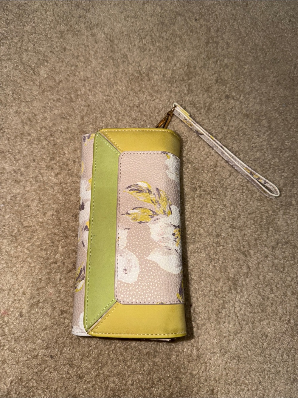 Floral Wristlet Wallet - Pink & Yellow